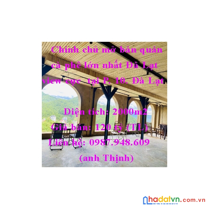 Chính chủ mở bán quán cà phê lớn nhất đà lạt view cực chill tại phường 10 đà lạt