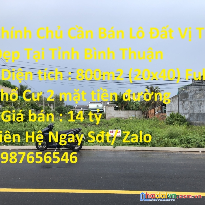 Chính chủ cần bán lô đất vị trí đẹp tại tỉnh bình thuận
