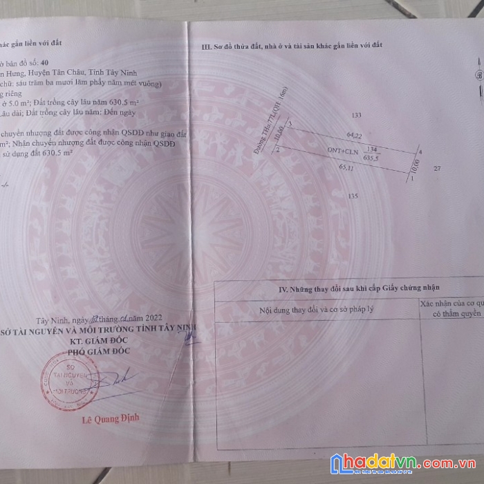 Chính chủ cần bán đất tại ấp tân lợi xã thạnh đông huyện tân châu tỉnh tây ninh