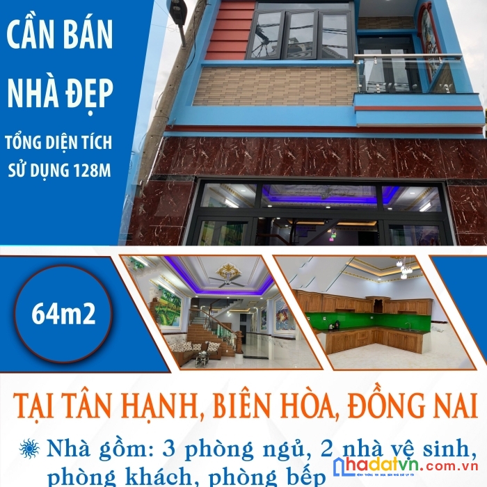 Chính chủ cần bán nhà 64m2, biên hòa, đồng nai giá 2.950 tỷ