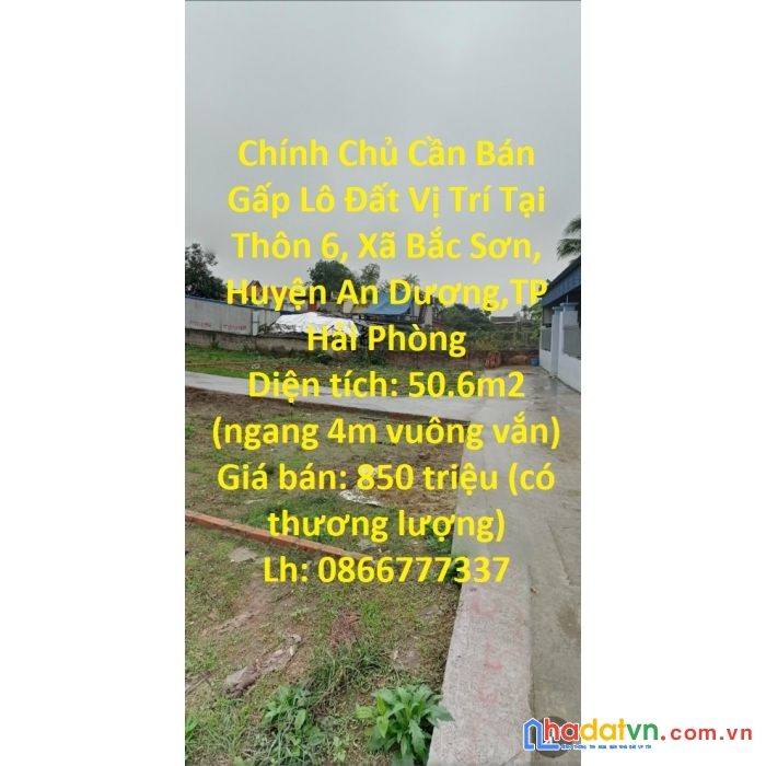 Chính chủ cần bán gấp lô đất vị trí tại an dương-hải phòng