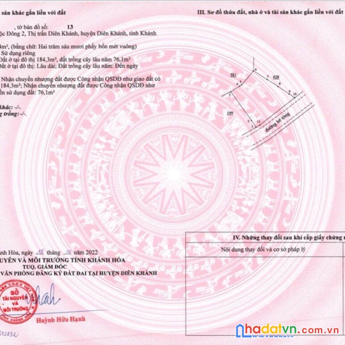 Bán lô đất ngang 18m nằm ngay trung tâm thị trấn diên khánh lh 0985451850 xuân xuyên