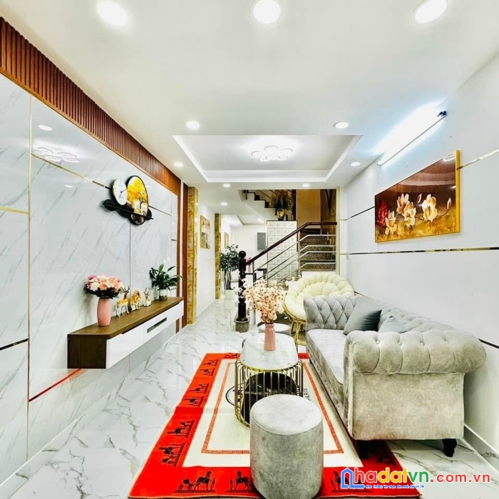 Nhà đẹp p16, gò vấp, 4 tầng, full nội thất, hẻm trước 3m, gần mt đường, 3 gác tung tăng, 41.6m2