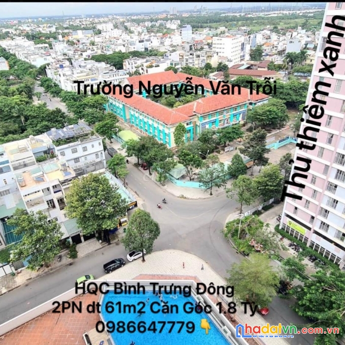 Căn hộ ở ngay 58m2 2pn, hqc bình trưng đông, quận 2, chỉ 1.850 tỷ bao thuế phí. sổ hồng lâu dài