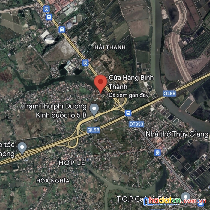 Bán lô đất mặt sông dt (15 x 30)  tại ngã 3 đường hải phong - sông he. ngay gần vinhomes dương