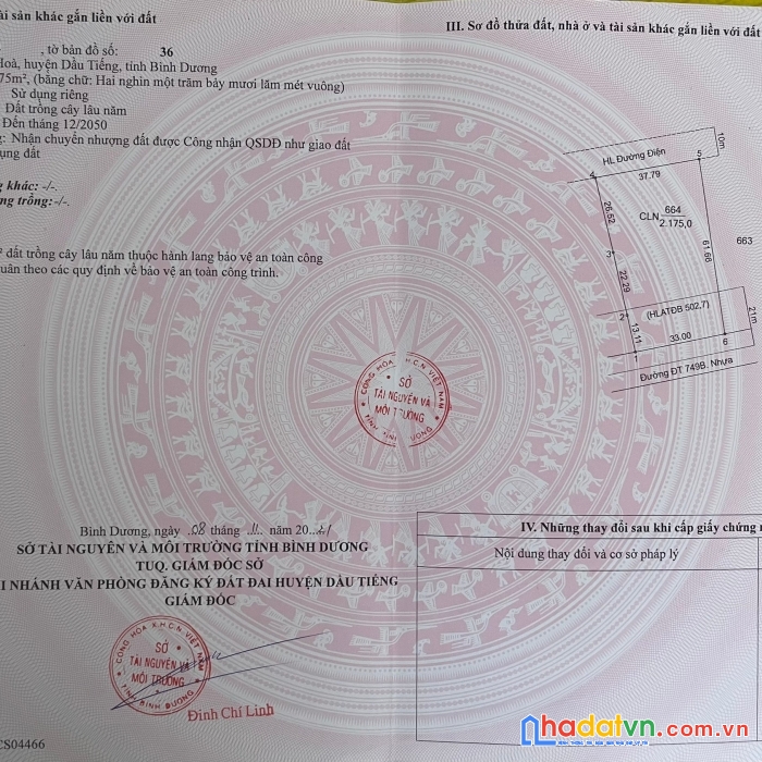 Chính chủ cần bán đất diện tích rộng taị bình dương