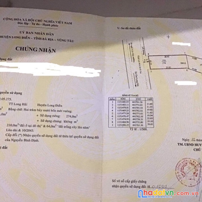 Chính chủ cần bán nhà đất ngay mặt tiền vị trí đẹp gần biển long hải
