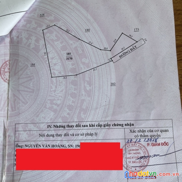 Bán gấp thửa đất nn đường tránh ql 20 đi vào, sổ đỏ, sang tên ngay