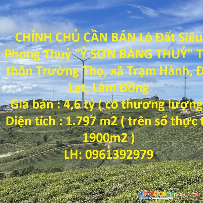 Chính chủ cần bán lô đất siêu phong thuỷ 