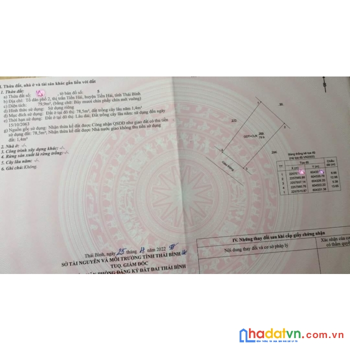 Bán gấp lô đất chính chủ tại tiền hải thái bình