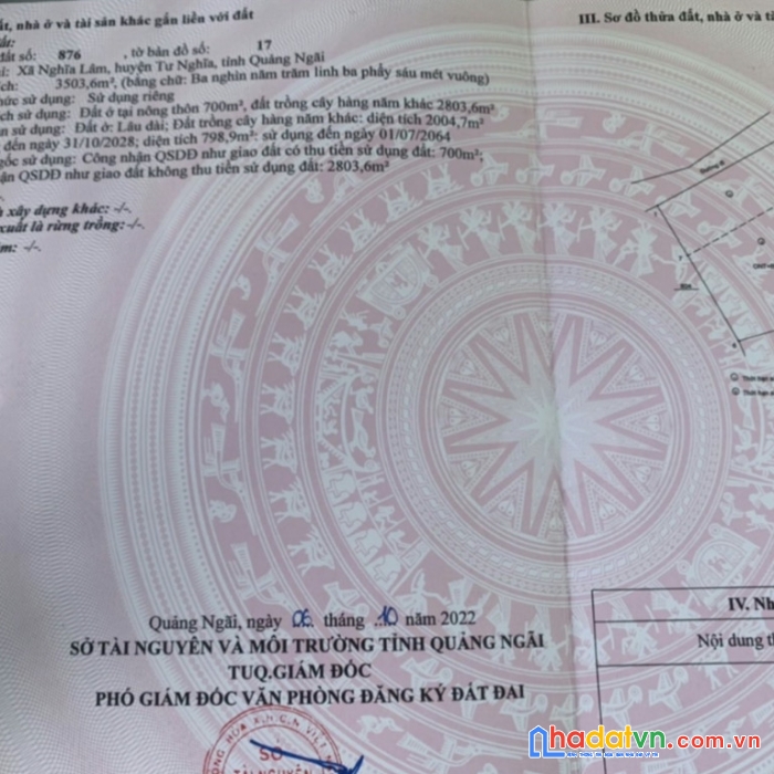 Chính chủ bán đất đối diện trường cấp 2 tại xã nghĩa lâm, huyện tư nghĩa, quảng ngãi