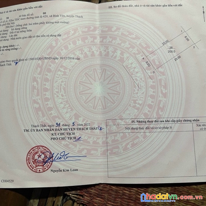 Cần bán gấp 200m2 tái định cư bình yên - đối diện trường thcs