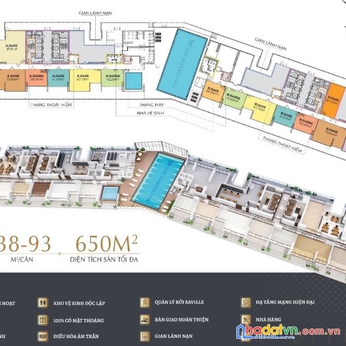 Cho thuê sàn thương mại dự án the matrix one phù hợp nhà hàng, spa, co-working 40m2 - 1.110m2