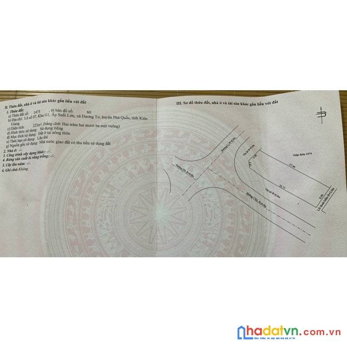 Bán đất full thổ cư lô góc 2 mặt đường kdc suối lớn tp phú quốc