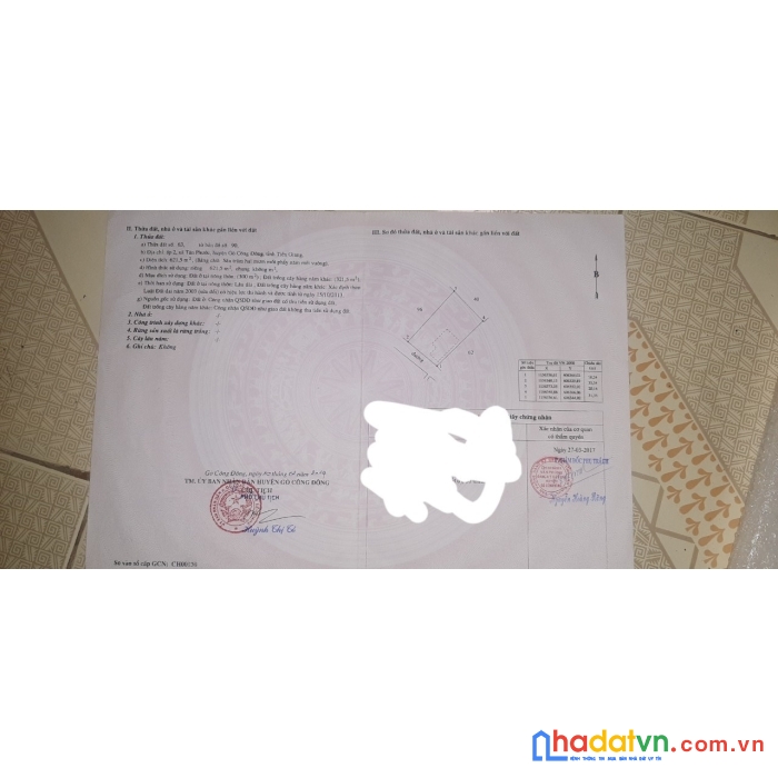 Chính chủ cần bán đất tại xã tân phước, gò công đông, tiền giang