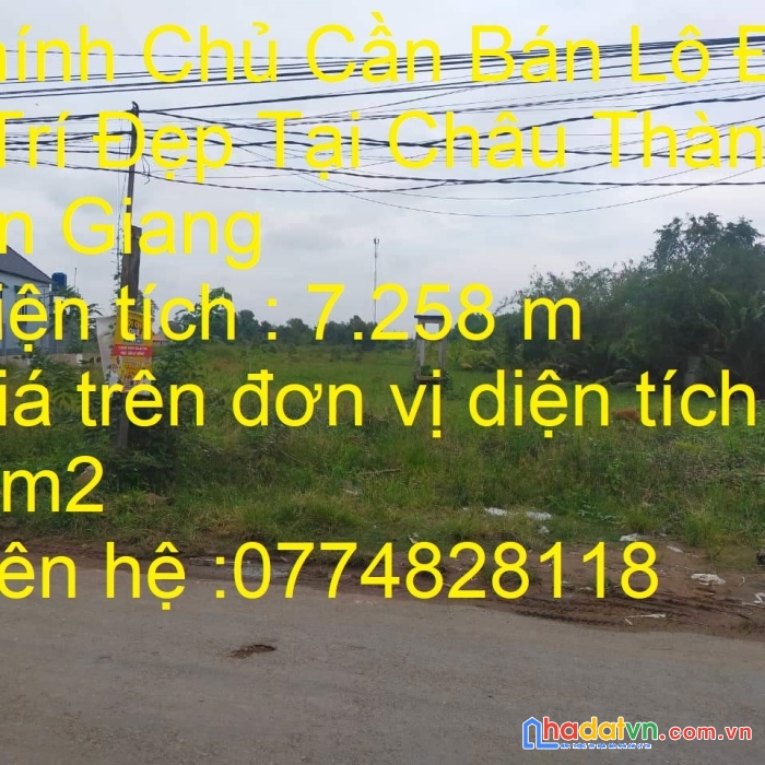 Chính chủ cần bán lô đất vị trí đẹp tại châu thành – tiền giang