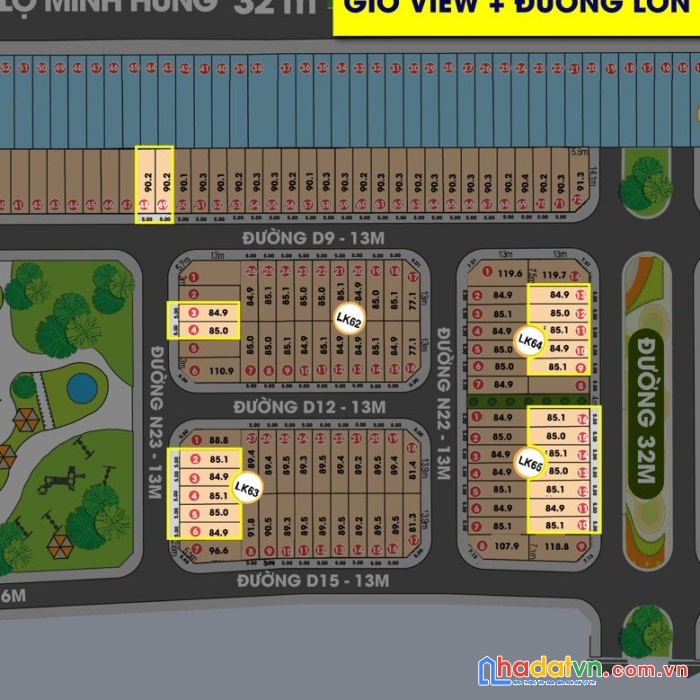 Sốt đất phúc hưng golden, cần bán lô góc 2 mặt tiền, view công viên