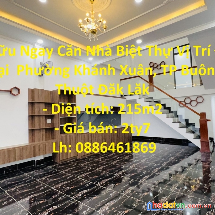 Sở hữu ngay căn nhà biệt thự vị trí đắc địa tại  tp buôn mê thuột đăk lăk