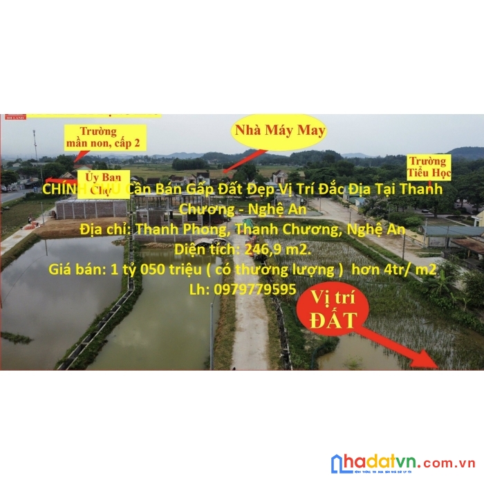 Chính chủ cần bán gấp đất đẹp vị trí đắc địa tại thanh chương - nghệ an
