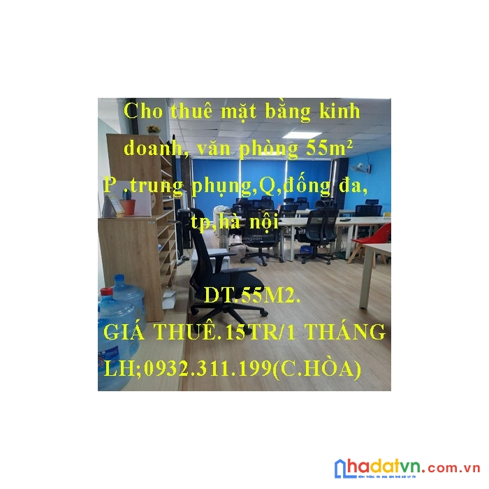 Cho thuê mặt bằng kinh doanh, văn phòng 55m² tầng 2