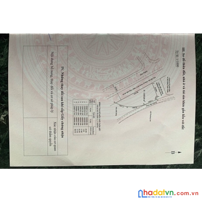 Chuyển nhượng mảnh đất 2200m đất tmdv, sử dụng đến 2066,