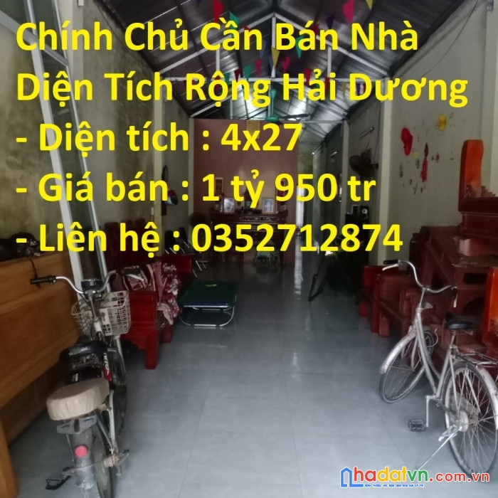 Chính chủ cần bán nhà diện tích rộng hải dương