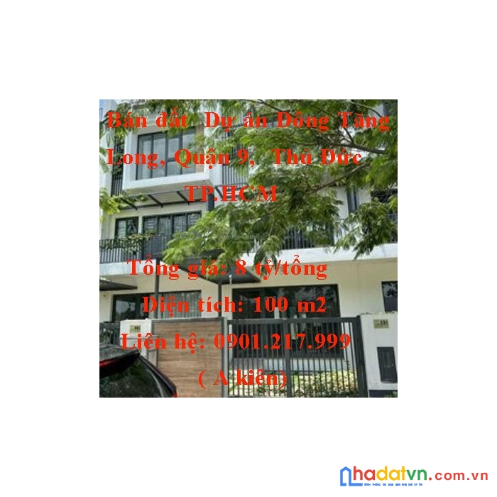 Bán đất  dự án đông tăng long, quận 9,  thủ đức