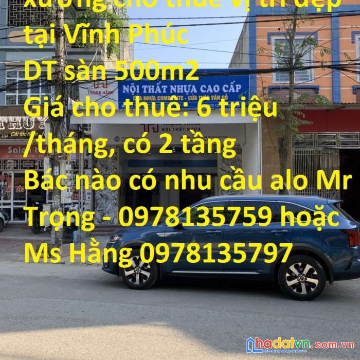 Chuyên mục cửa hàng,nhà xưởng cho thuê vị trí đẹp tại vĩnh phúc
