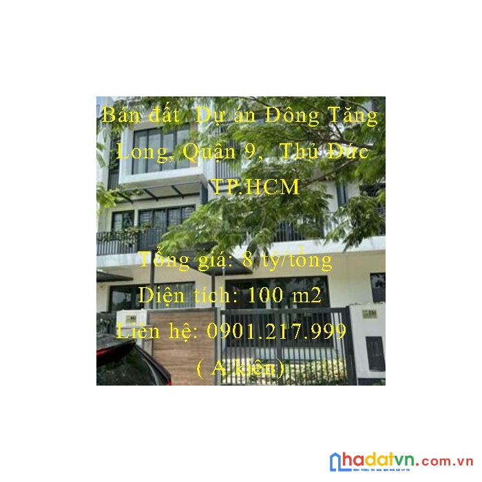 Bán đất  dự án đông tăng long, quận 9,  thủ đức.tp.hcm