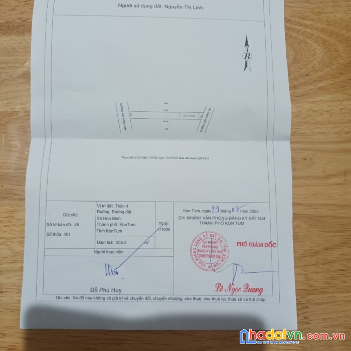 Chính chủ cần bán lô đất 2 mặt tiền thôn 4 - xã hoà bình - thành phố kon tum - tỉnh kon tum