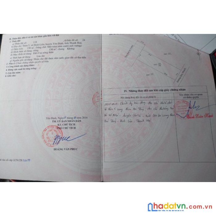 Bán đất full thổ cư tại tỉnh lộ 516 xã định liên, huyện yên định, thanh hóa