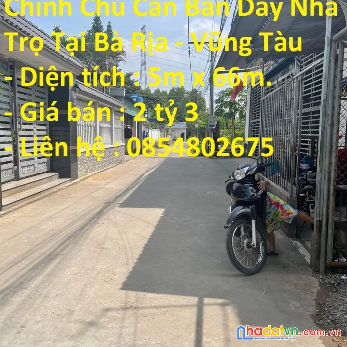 Chính chủ cần bán dãy nhà trọ tại bà rịa – vũng tàu