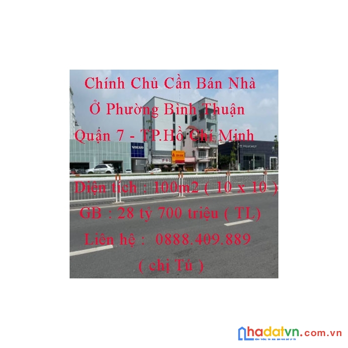 Chính chủ cần bán nhà ở phường bình thuận - quận 7 - tp.hồ chí minh