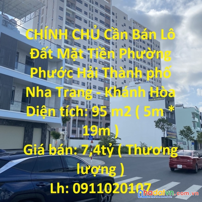 Chính chủ cần bán lô đất mặt tiền phường phước hải thành phố nha trang - khánh hòa