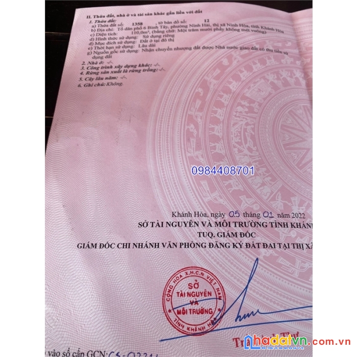 Bán đất biển dốc lết phường ninh hải, khu kinh tế vân phong - đất cường vân phong