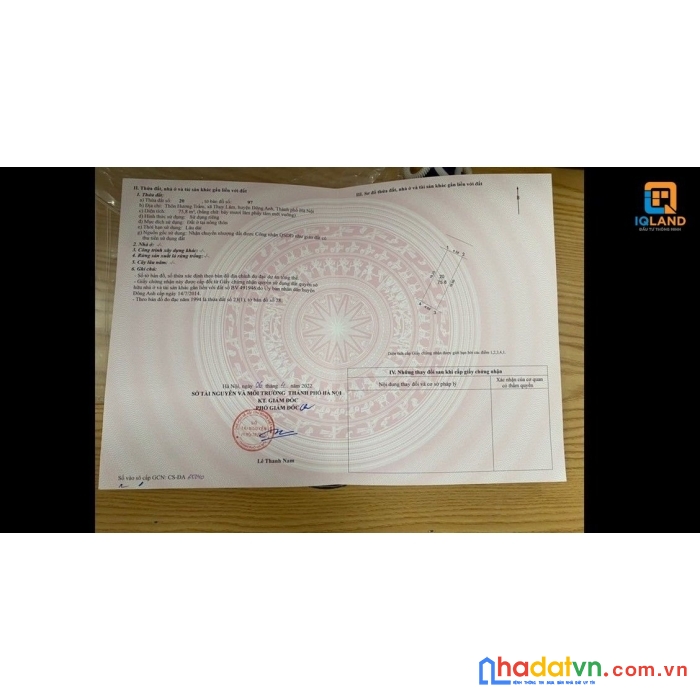 Duy nhất mảnh 75m bìa làng hương trầm-thuỵ lâm nhìn thẳng ra trục liên xã giá đẹp.