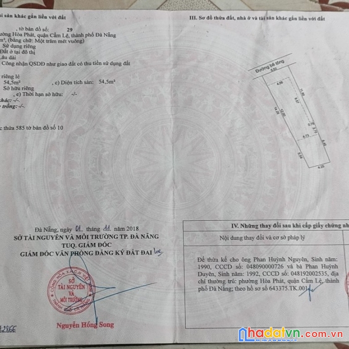 Chính chủ cần bán gấp lô đất kiệt 67h2/09 đường lê trọng tấn