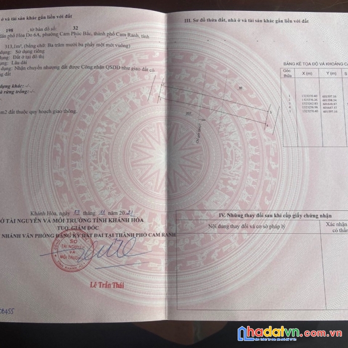 Chính chủ cần bán gấp lô đất đẹp tp cam ranh - khánh hòa gần sân bay quốc tế cam ranh.