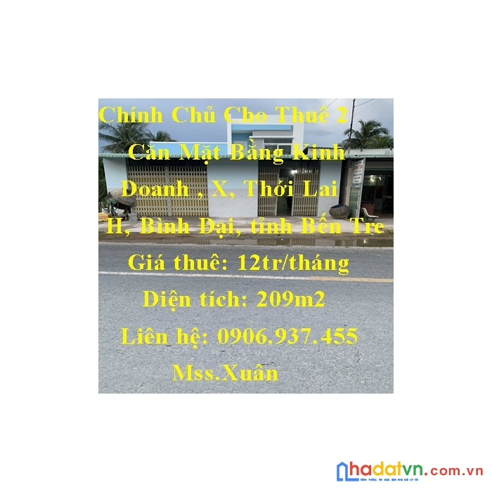 Chính chủ cho thuê 2 căn mặt bằng kinh doanh