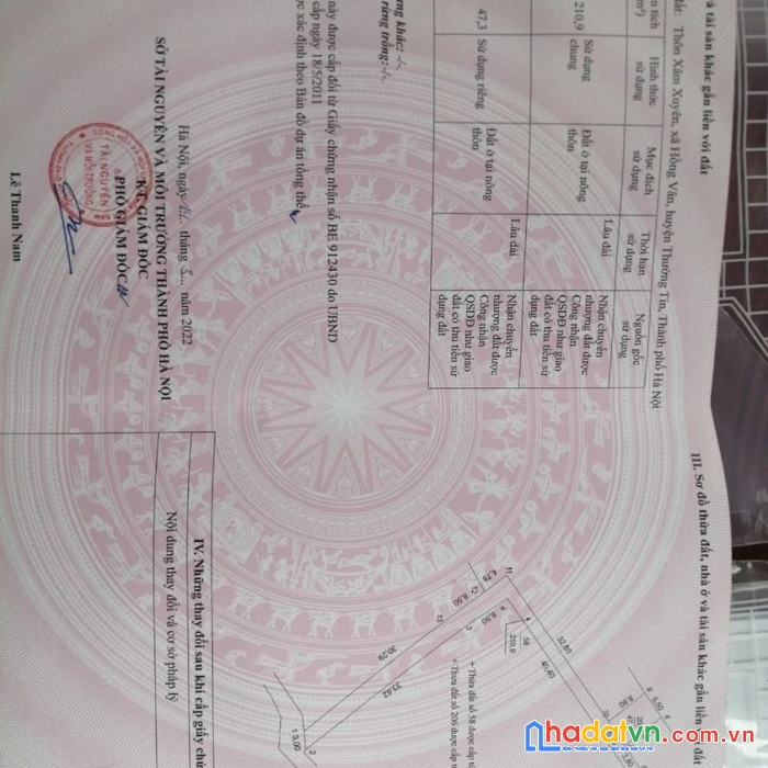 Bán đất hồng vânv- thường tín 1 lô nhỏ xinh, ngõ ô tô, giá chỉ hơn 700