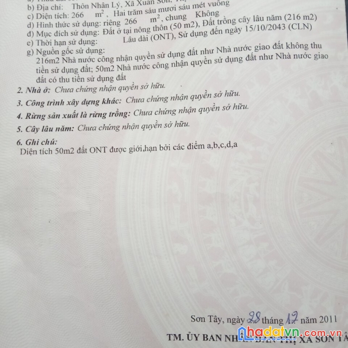 Chính chủ cần tiền cắt lỗ lô đất tại sơn tây thành phố hà nội