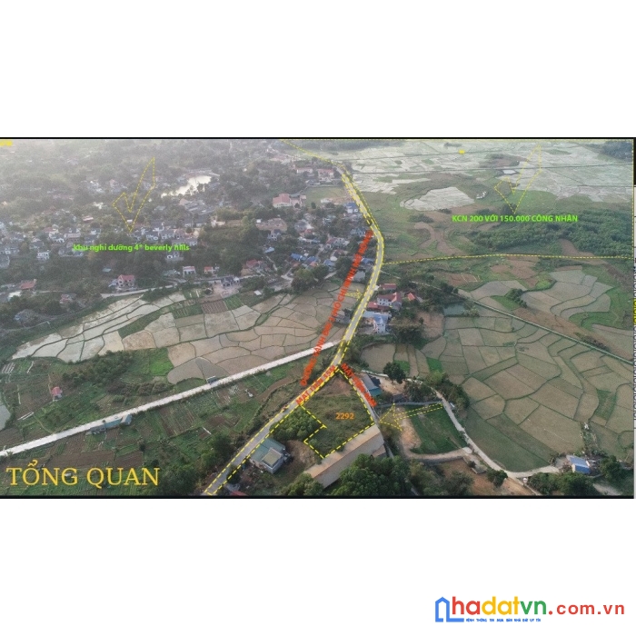 Bán lô vip 2 mặt tiền trục chính cư yên- cổng khu công nghiệp 2292m 400m thổ cư tại lương sơn -