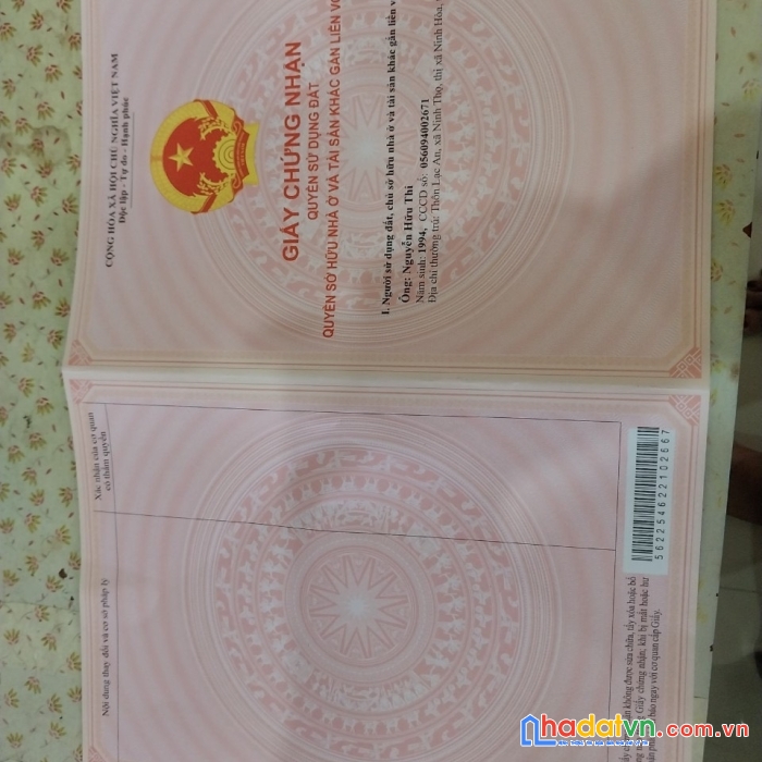 Chính chủ cần bán đất trung tâm chợ an lạc,ninh thọ, ninh hoà, khánh hoà.