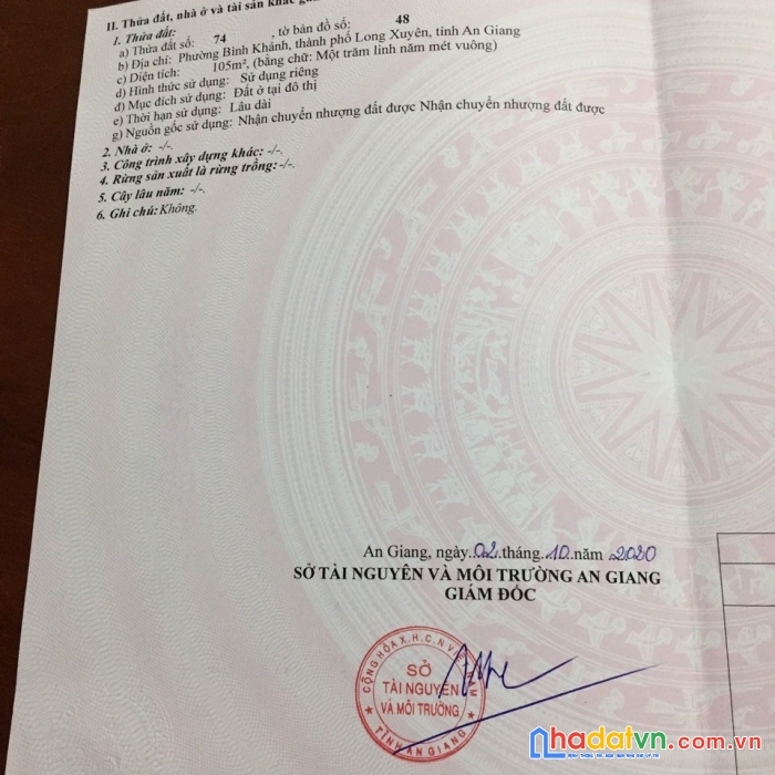 Bán gấp đất vị trí đẹp tại phường bình khánh, long xuyên, an giang