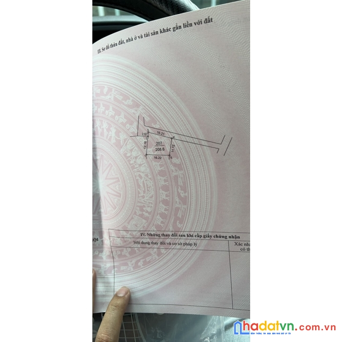 Xả nhanh 208m2 đất vụ bản, minh trí, sóc sơn. giá 10,5 tr /m2.