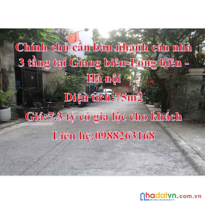 Chính chủ cần bán nhanh căn nhà 3 tầng tại giang biên, long biên , hà nội.
