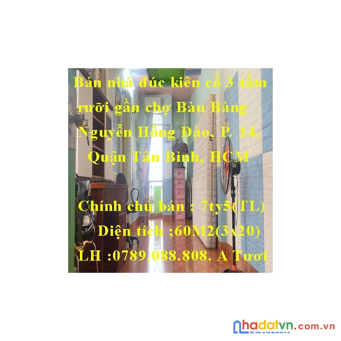 Bán nhà đúc kiên cố 3 tấm rưỡi gần chợ bàu bàng nguyễn hồng đào, phường 14, quận tân bình,hcm