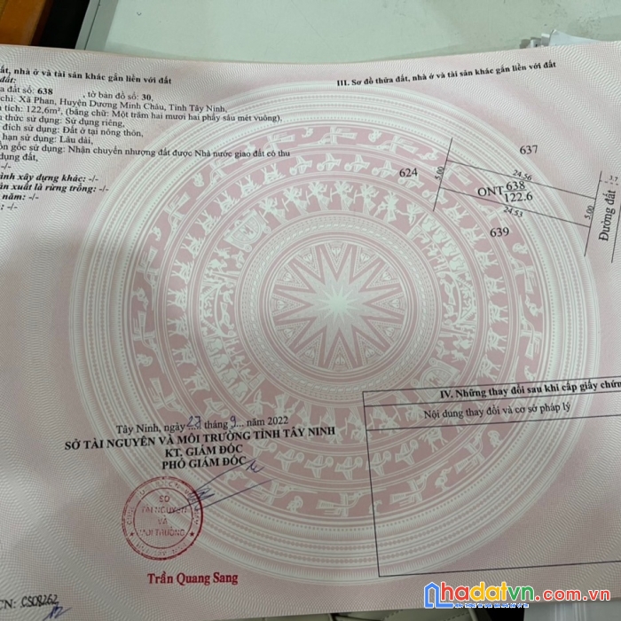 Hàng chính chủ – xã phan, dương minh châu, tây ninh.