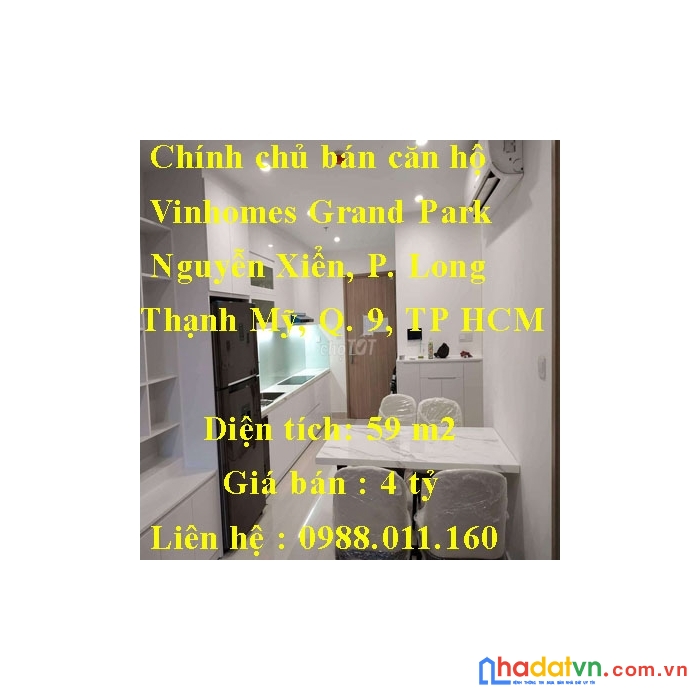 Chính chủ bán căn hộ vinhomes grand park