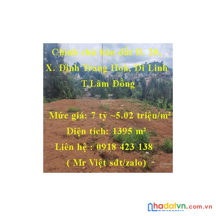 Chính chủ bán đất di linh đất đẹp cách ql 20 chỉ 100m thích hợp xây nhà hàng, du lịch